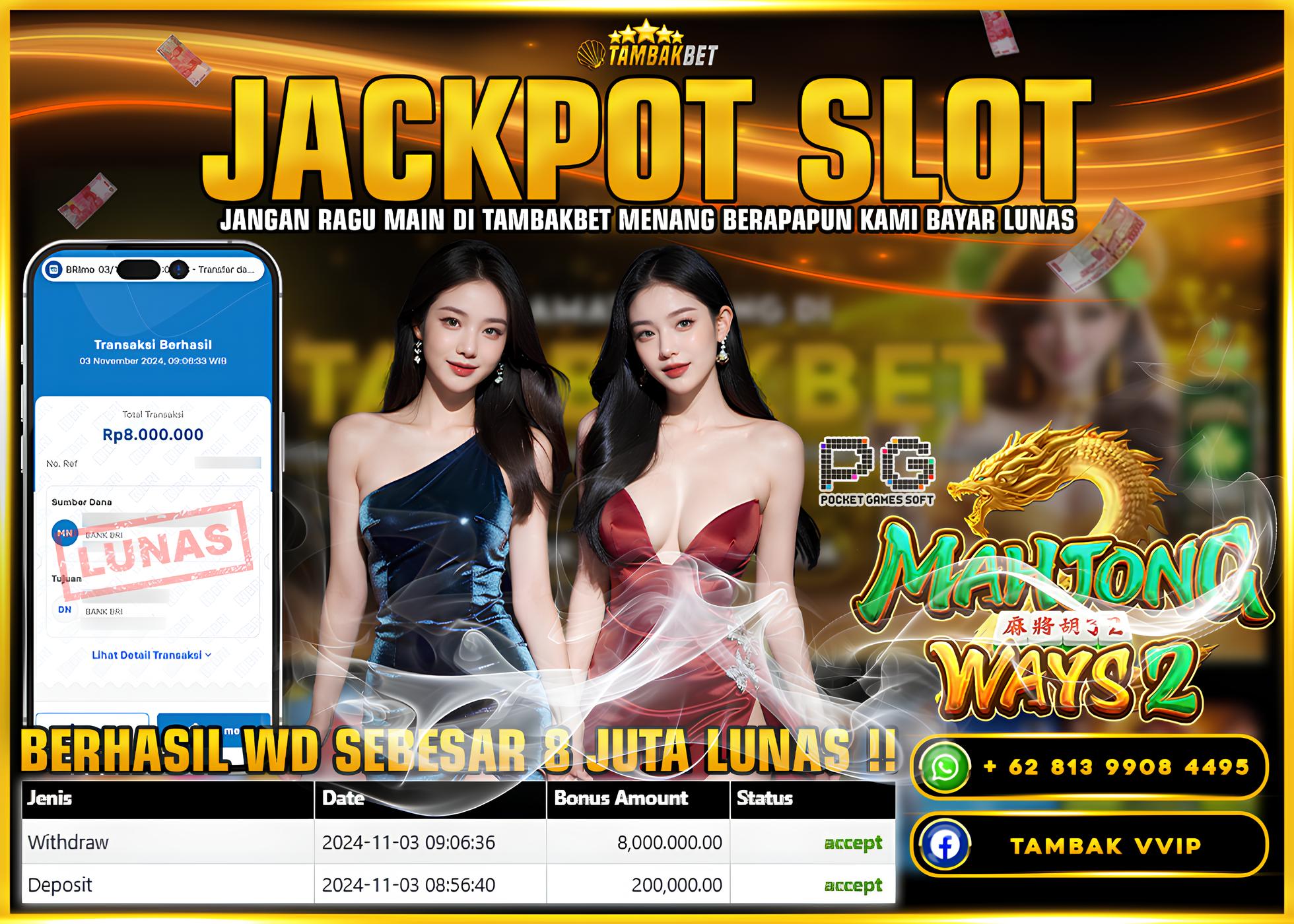 BUKTI JACKPOT SLOT MAHJONG WAYS 2 DI TAMBAKBET