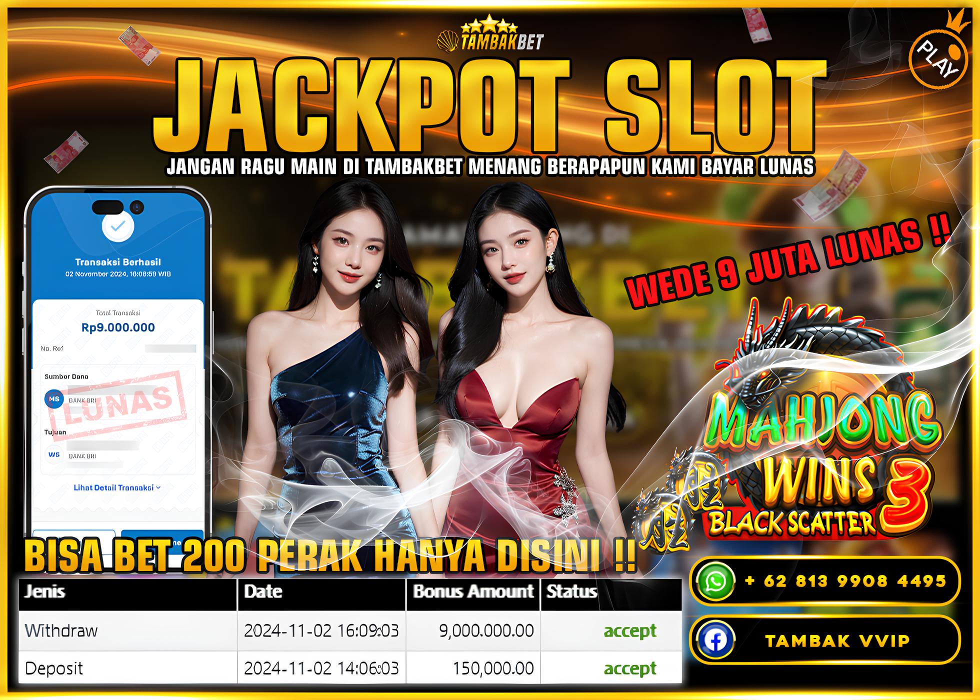 BUKTI JACKPOT SLOT MAHJONG WINS 3 DI TAMBAKBET